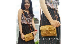 wallet purses bag ata grass hand woven handmade balinese design
